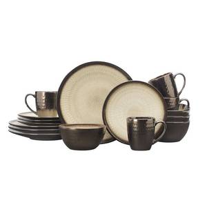 lot 61 image: New Gourmet Basics by Mikasa Anastasia 16-Pc. Stoneware Dinnerware Set - Cream, Service for 4