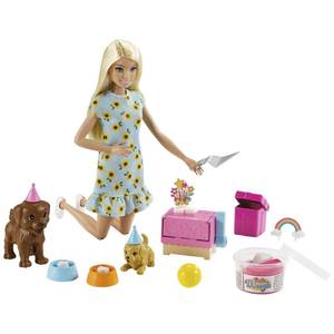 lot 119 image: New - Barbie Doll and Puppy Party Playset - Blonde