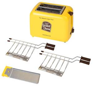 lot 173 image: New  Nostalgia Deluxe Grilled Cheese Sandwich Toaster with Easy-Clean Toasting Baskets and Extra Wide Slots