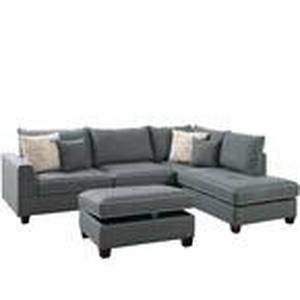 lot 95 image: New - Venetian Worldwide Dyer Sectional Sofa and Ottoman Set