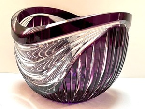 lot 154 image: Crystal Bowl Harp, Color Violet - Gorgeous Amethyst and Clear Crystal Bowl