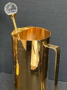 lot 164 image: Vintage Valerio Albarello Plate Brass Cocktail Set - Glam Hollywood Regency Style Valerio Albarello Cocktail Pitcher