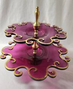 lot 119 image: Extravagant Two-Level Pedestal Serving Plate