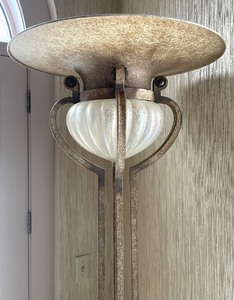 lot 75 image: Pair of Torchiere Bulb Onion Floor Lamps