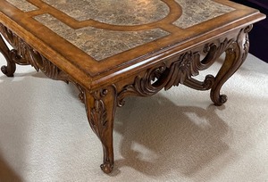 lot 20A image: Granite and Wood Coffee Table by Maitland Smith