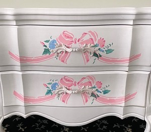 lot 67 image: Darling White Two Drawer Accent Table
