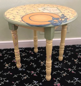 lot 71 image: Vintage Childrens Sized Table and Two Chairs by Mills River