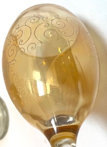 lot 94 image: 6 Amber Wine Glasses with Swirled Design