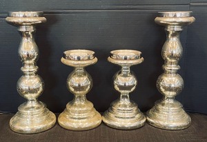 lot 193 image: 4 Mercury Glass Candle Holders