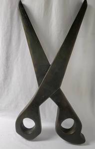lot 121 image: Eclectic Wooden Scissors and Cork Bulletin Board Pair
