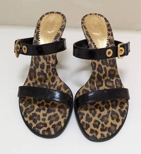 lot 218 image: Max de Carlo Strappy Black Leather Heeled Sandals