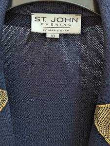 lot 222 image: Vintage St. John by Marie Gray Navy and Gold Cardigan