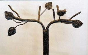lot 277 image: Decorative Metal Two Tiered Glass Shelf