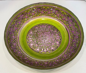 lot 140 image: Two Gorgeous Green and Purple Bowls