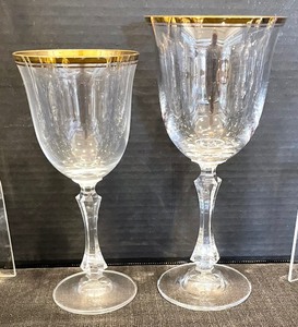 lot 299 image: Golden Rimmed Crystal Stemware