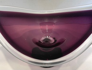 lot 55A image: Sleek Plum Colored Art Glass Bowl