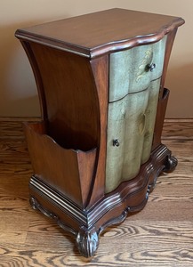 lot 322 image: Wooden Accent Table with NewspaperMagazine Holders
