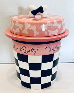 lot 328 image: Darling Doggy Bowls and Treat Canister by Cypress