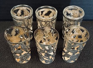 lot 142 image: 6 Ornate Sterling Silver Overlay Petite Cups