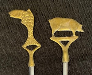 lot 352 image: Brass and Stainless Steel Skewers