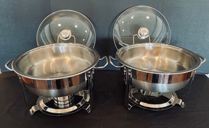 lot 354 image: 2 Seville Commercial Chafing Dishes with Lid Holders