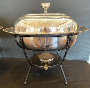 lot 355 image: Two Chafing Dishes With Brass Accents