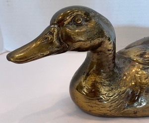 lot 362 image: Vintage Brass Duck