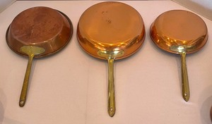 lot 370 image: Copper Pots, Pans, Stainer and More
