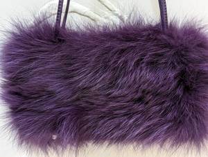 lot 203 image: New Paola by PDL Purple Fox Fur Purse
