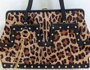 lot 204 image: St. John Calf Hair Leopard Print Purse