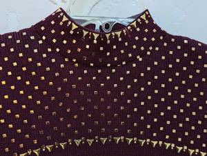 lot 224 image: Vintage St. John Burgundy and Gold Knit Dress New with Tags