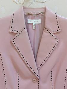 lot 225 image: Escada Pink and Black Leather Jacket