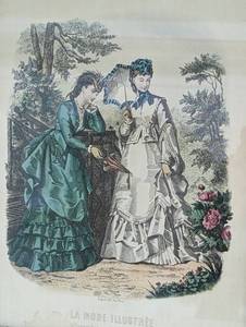 lot 240 image: Pair of Framed Vintage La Mode Illustre Prints
