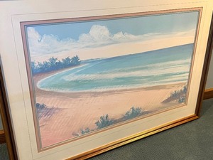 lot 402 image: Framed Scenic Beach Scene Print