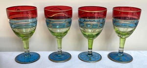 lot 382 image: 11 Petite and Colorful Cordial Glassware