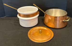 lot 450 image: Vintage Copper Double Boiler