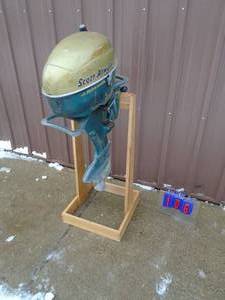 Scott Atwater bail-a-matic 10 hp. Motor turns over. As shown.