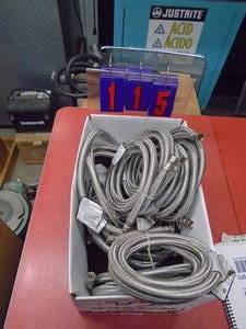 Box of 10 new stainless braided waterwasher hoses. As shown.