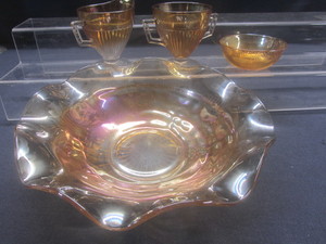 Carnival Iris Bowl, Cream & Sugar