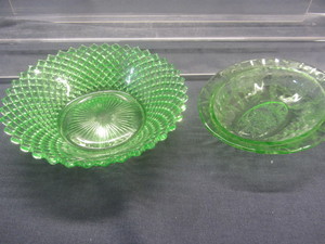 Pressed Glass & Poinsettia Bowls