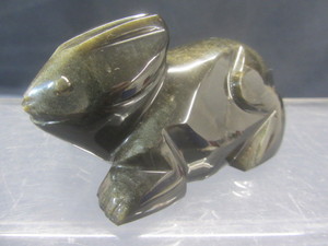 Glass Bunny - Gold Sheen