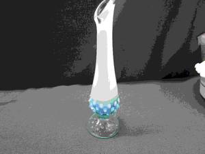 Opal Hobnail Footed Vase