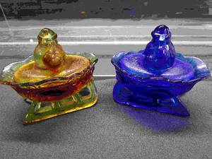 Amberina & Blue Santas
