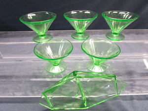 Vaseline Glass Sherbets