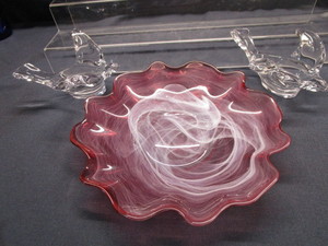 Art Glass Bowl & Holders