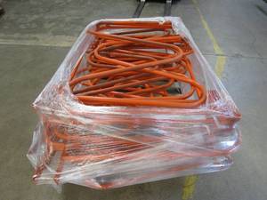 lot 15 image: Pallet of M Racks for Use with the Teardrop Racking System - Great for TallVertical Item Storage, Used in Warehouse - SOLD AS IS.