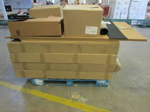 lot 16 image: WholesaleSalvage Pallet Containing, Small Housewares, Boots for working in Concrete, Building Materials and More