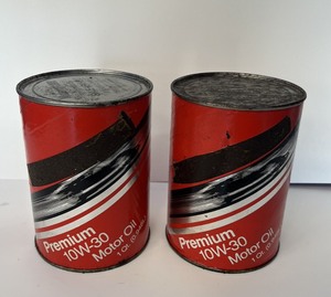 lot 52 image: Lot of 6 Vintage Motor Oil Cans - Unopened