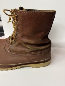 lot 69 image: Vintage sorel men premium Kaufman Cheyanne duck boot size 12 Blue wool lining