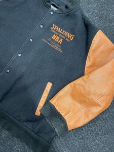 lot 6 image: NBA Spalding Game Ball Jacket by Group 5 Fine Leathers - Made Canada - Size 3XL